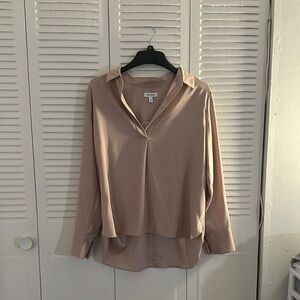 NWT Nordstrom Women's Pink Adobe V-Neck Blouse Size L